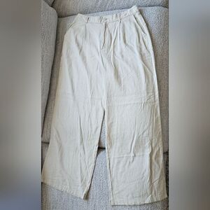 Nwt linen blend wide leg high rise pants